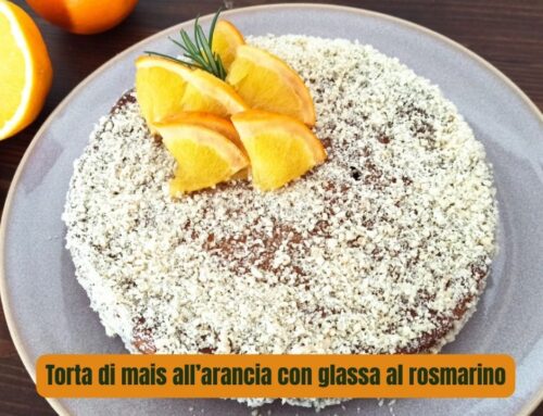 Torta di mais all’arancia con glassa al rosmarino